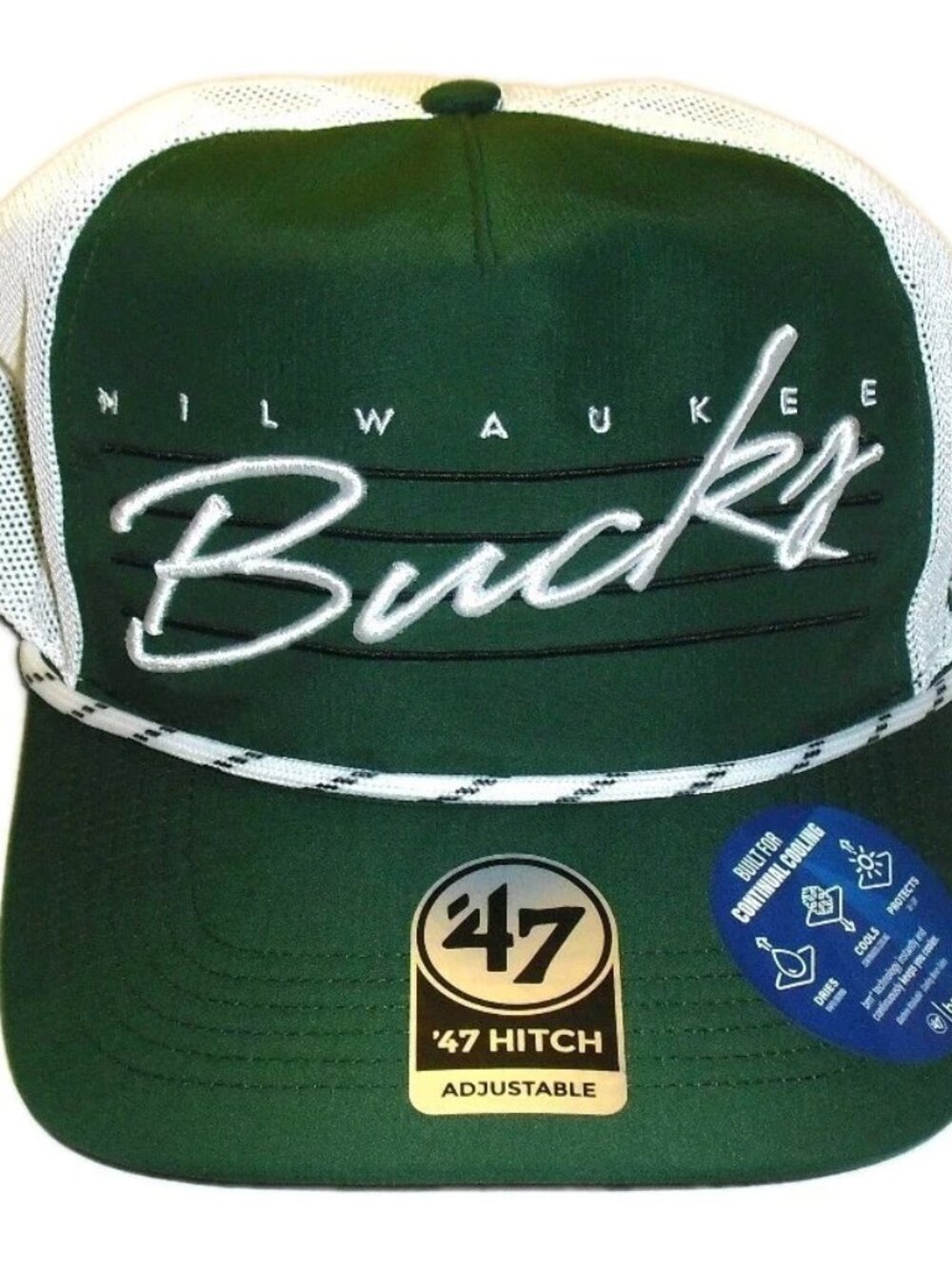 Milwaukee Bucks 47 Brand Mens Trucker Snapback Rope hat Cap New Nba